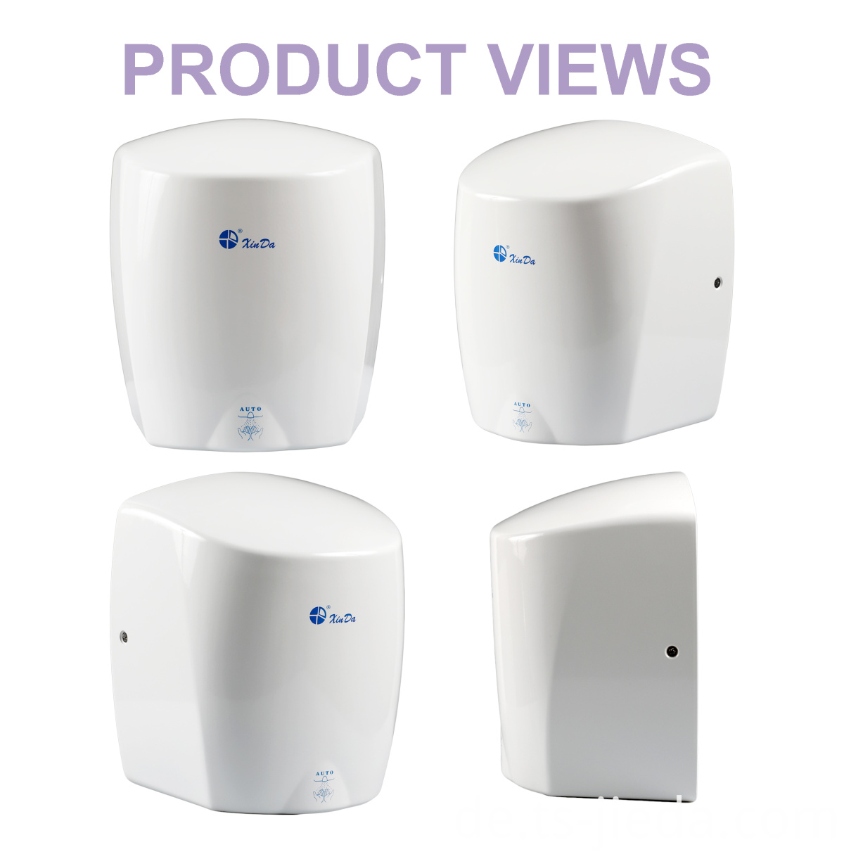 Zylindrischer Händetrockner mit Infrarotsensor Cylindrical hand dryer with infrared sensor